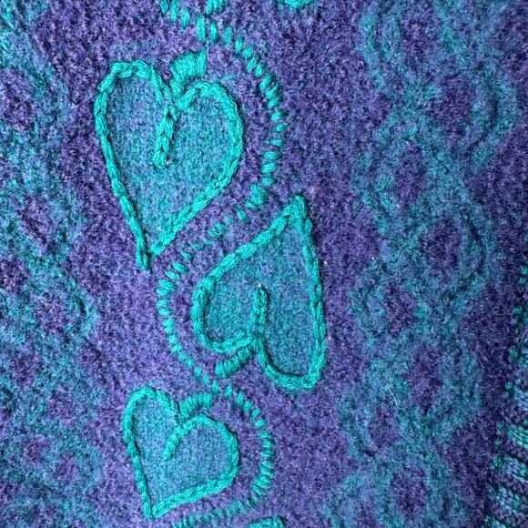 Vintage Marisa Christina Womens Blue and Teal Wool Sweater Hong Kong Large - Picture 2 of 8